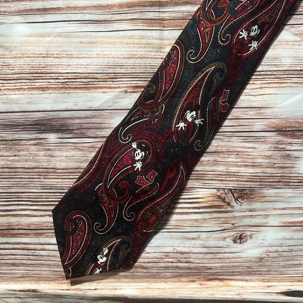 🖤 Disney Paisley Mickey Mouse Tie Vintage